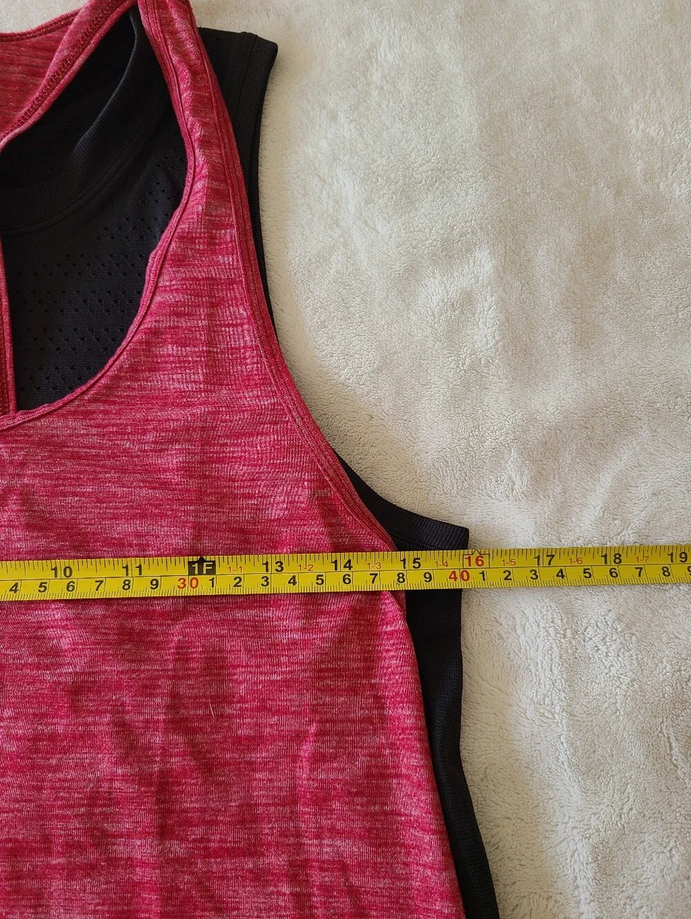 2 lululemon athletica Red Heather & Black Racerback Tank Size S